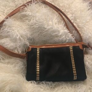 Big Buddha | Black Crossbody Purse Gold Hardware